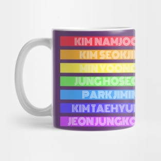 BTS Boys Names - Rainbow Mug